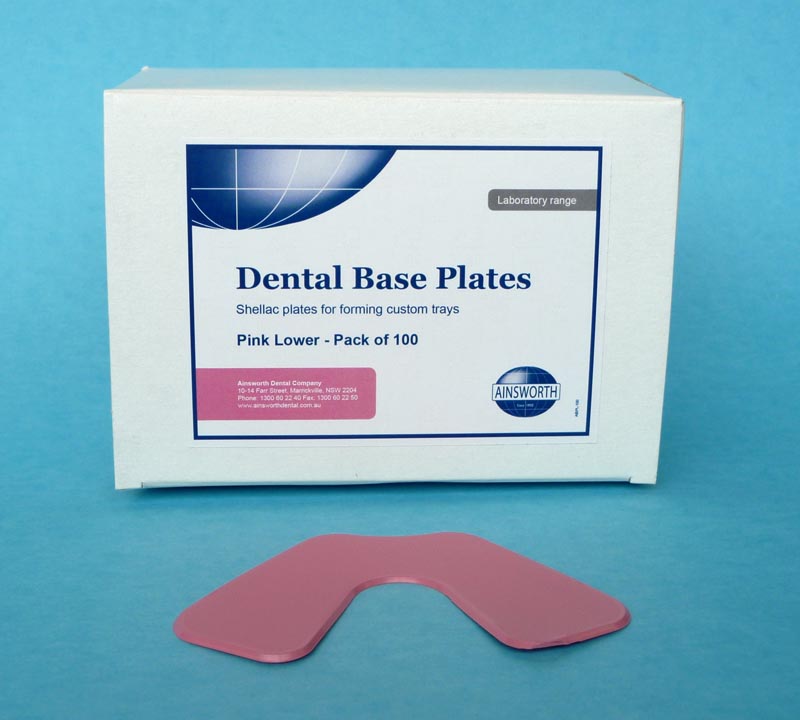 Dental Base Plates Pink Lower (Pack of 100)