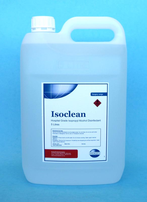 Ainsworth Isoclean Disinfectant - Isopropyl Alcohol 5L